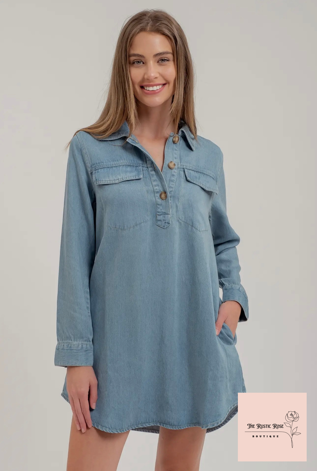 Chambray Mini Dress