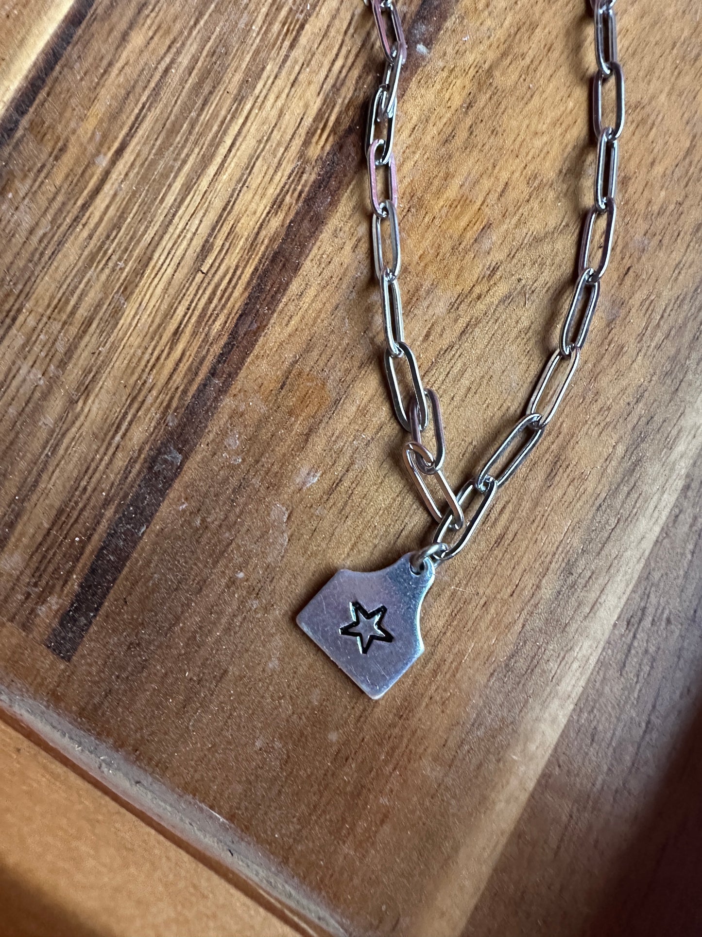 Cow Tag Chain Necklace