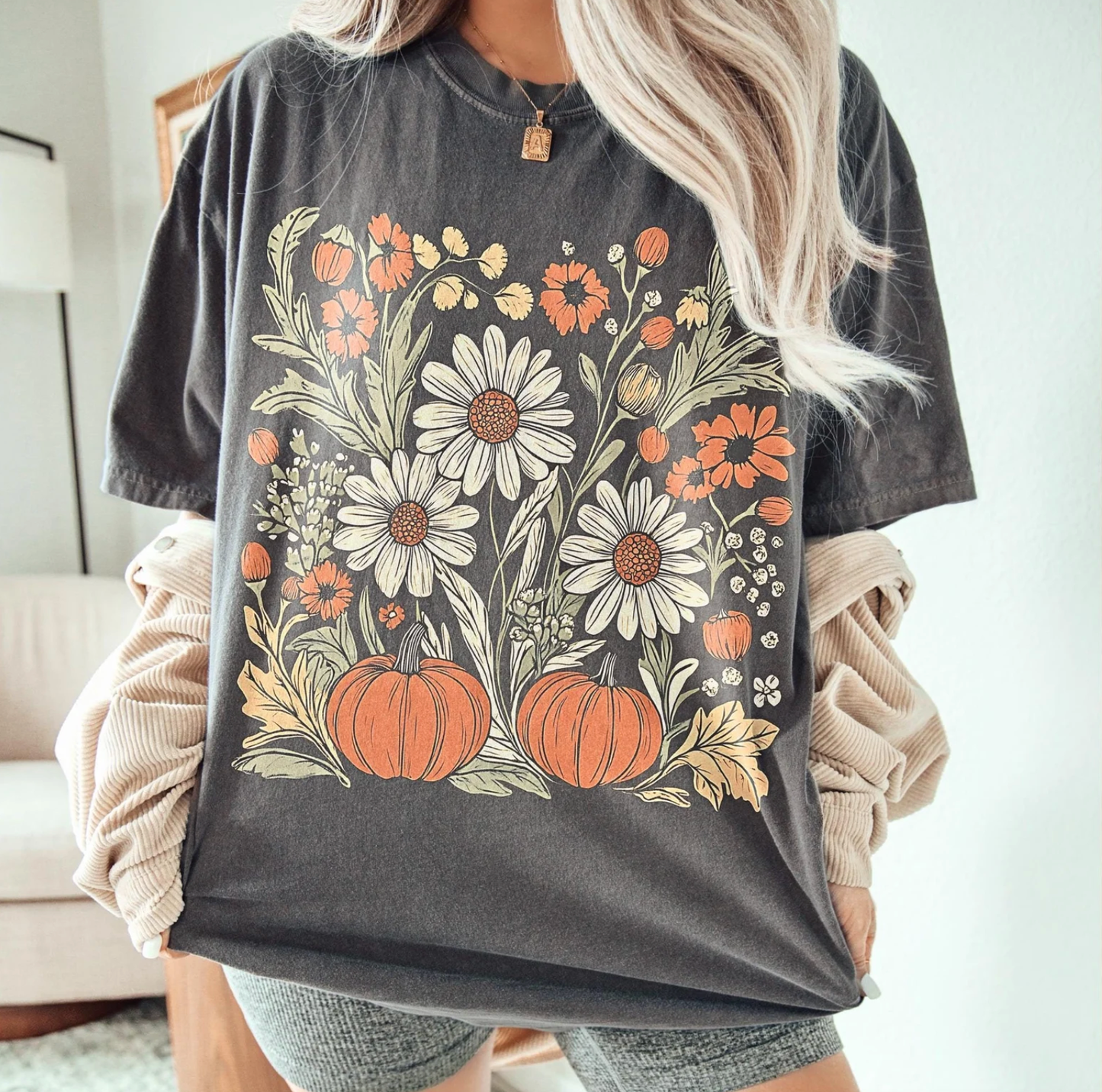 Boho Fall Floral Comfort Color Tee