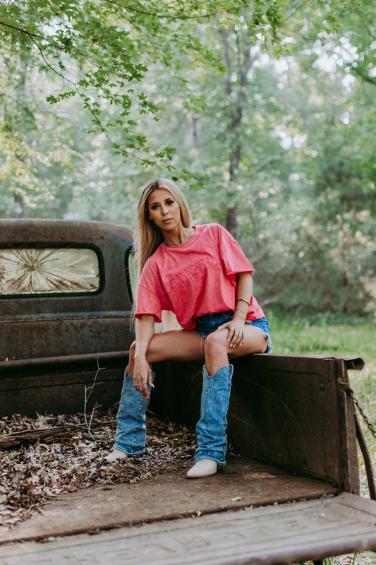 Cowgirl Acid Washed Tee
