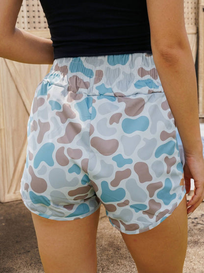 Camouflage Print High Waist Shorts