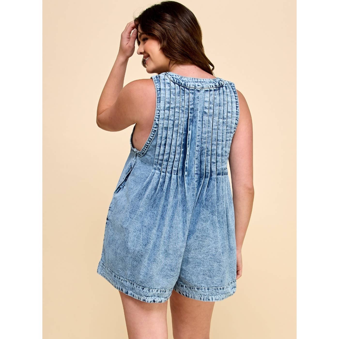 Denim Romper (SIZES 1X-3X)
