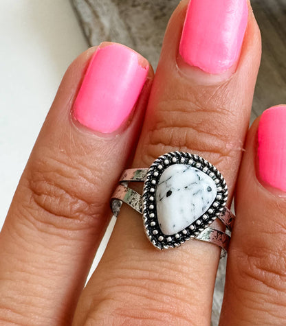 Teardrop Stone Adjustable Ring 