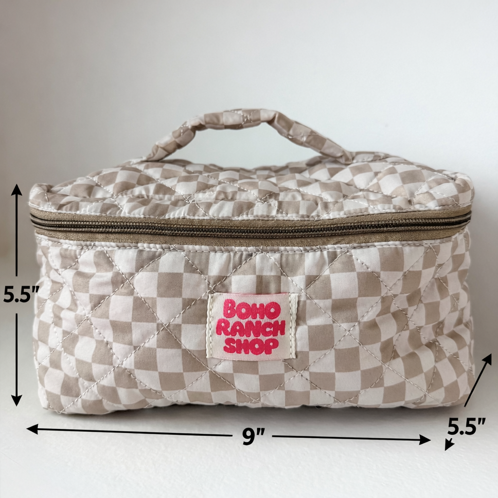 Quilted Western Makeup Bag