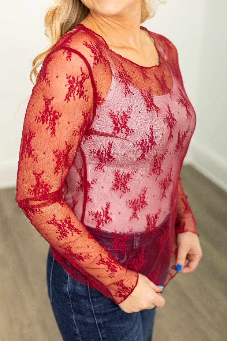 Red Mesh Top