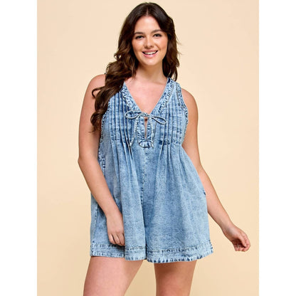 Denim Romper (SIZES 1X-3X)