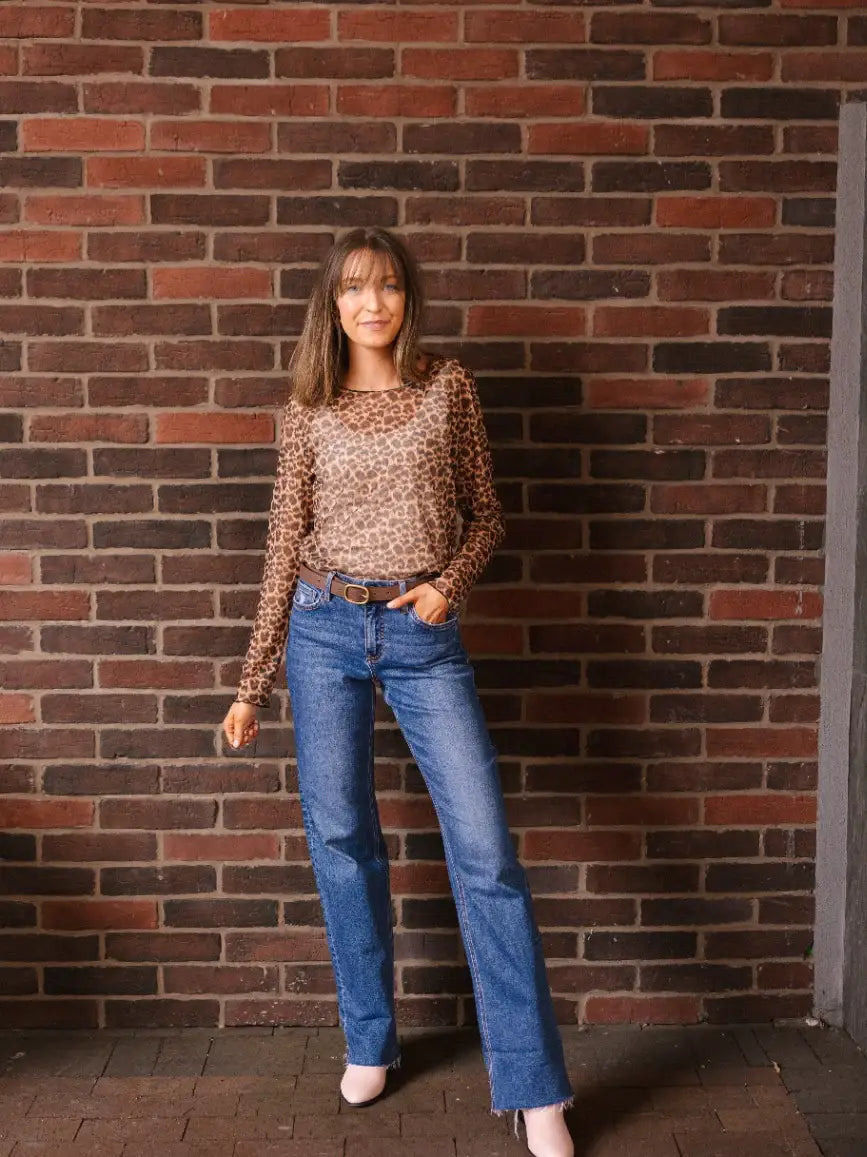 Leopard Mesh Top