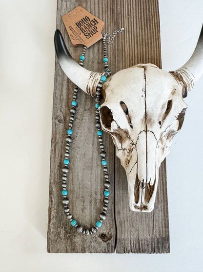 Navajo Style Pearl and Bead Necklace