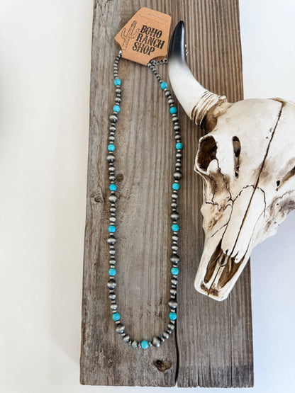 Navajo Style Pearl and Bead Necklace