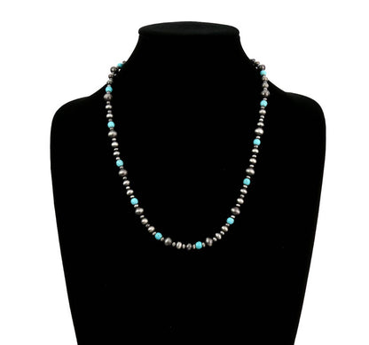 Navajo Style Pearl and Bead Necklace