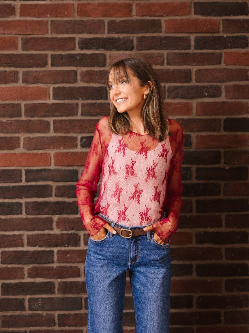 Red Mesh Top