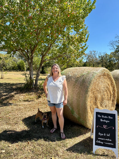 Eyelet Tank With V Neckline (PLUS SIZE)