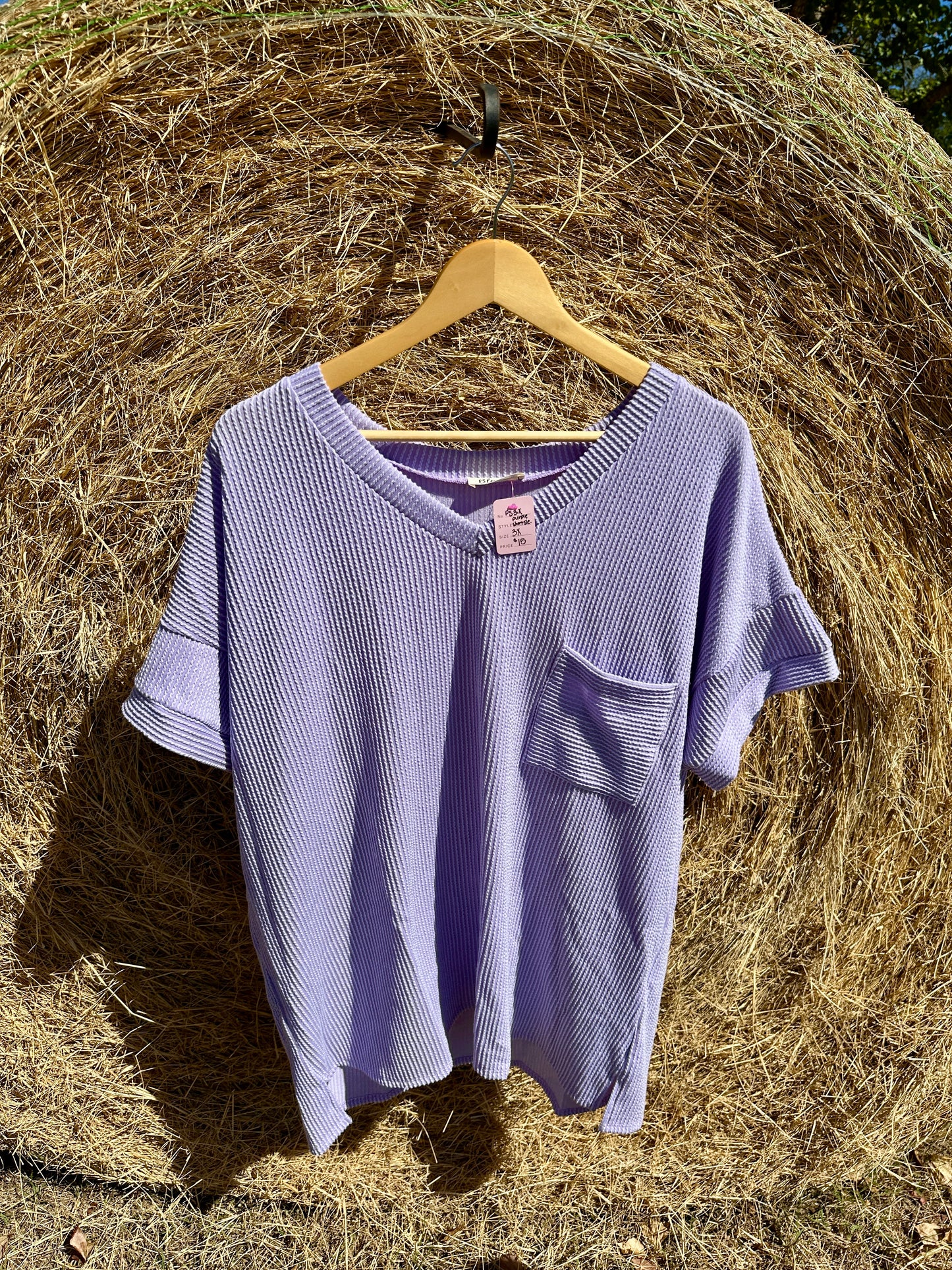 Purple Waffle Knit Top