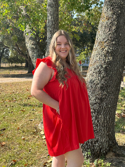 Ruffle Sleeve Dress (PLUS SIZE)