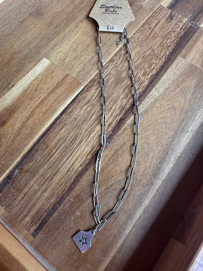 Cow Tag Chain Necklace