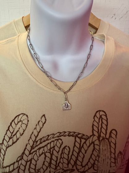 Cow Tag Chain Necklace
