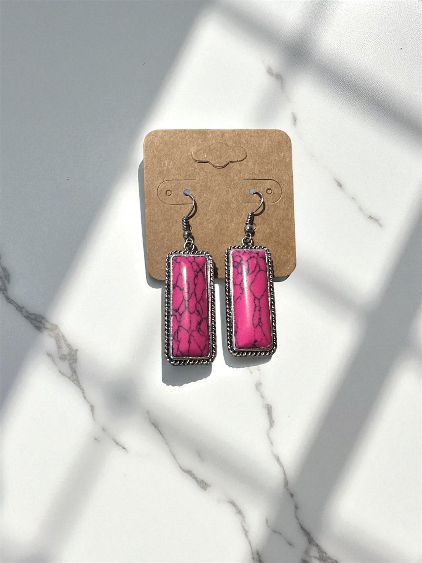 Pink Bar Earrings