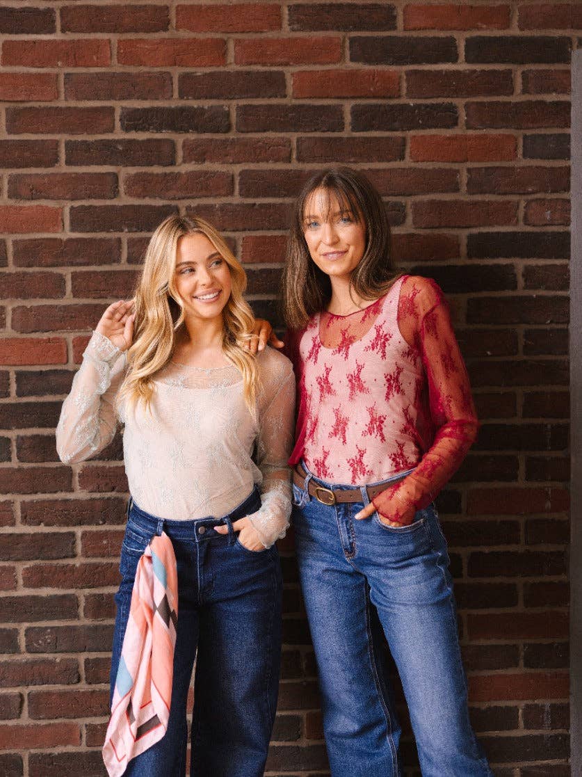 Red Mesh Top