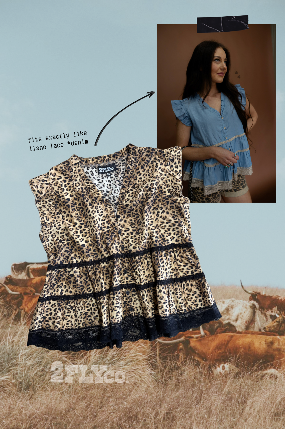 LLANO LACE TOP *LEOPARD