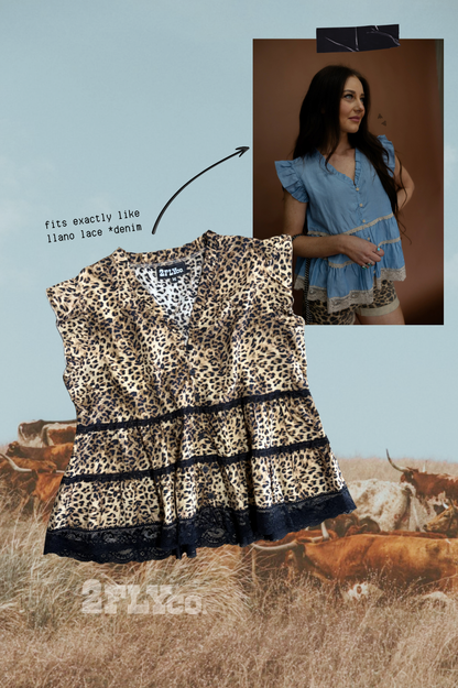 LLANO LACE TOP *LEOPARD