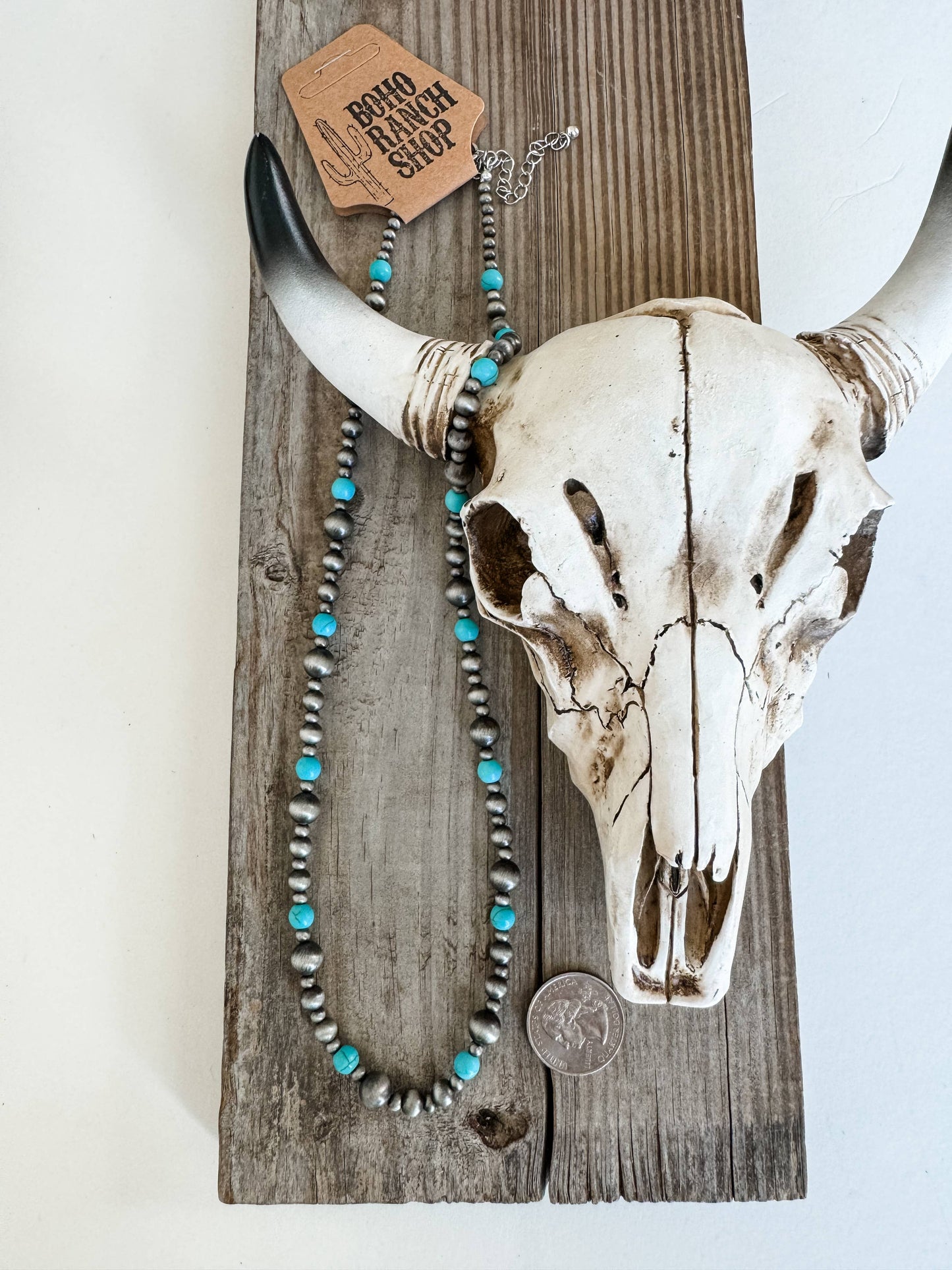 Navajo Style Pearl and Bead Necklace