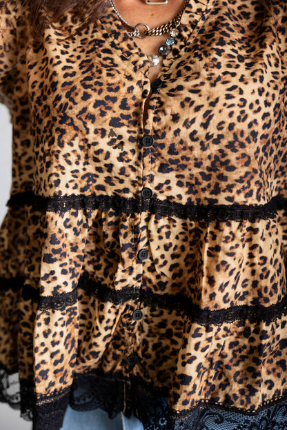 LLANO LACE TOP *LEOPARD
