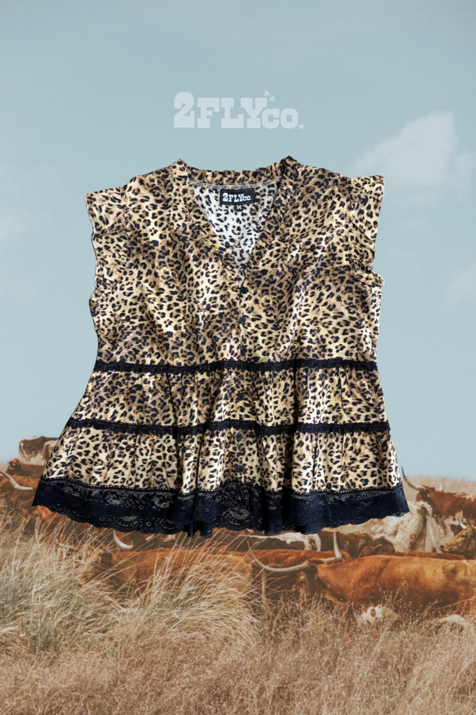 LLANO LACE TOP *LEOPARD