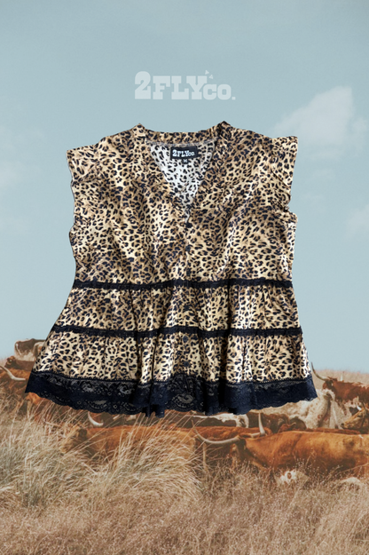 LLANO LACE TOP *LEOPARD