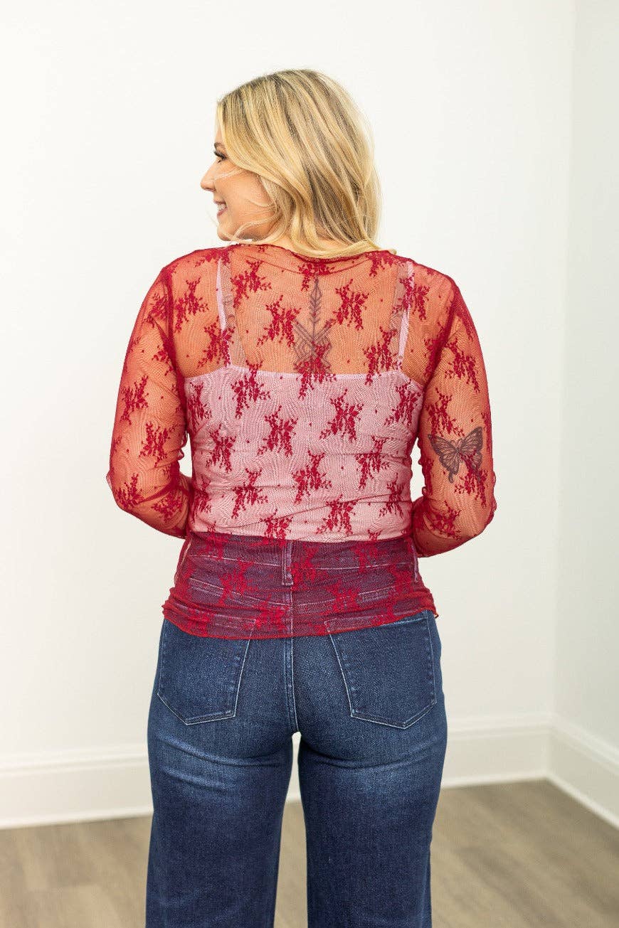 Red Mesh Top
