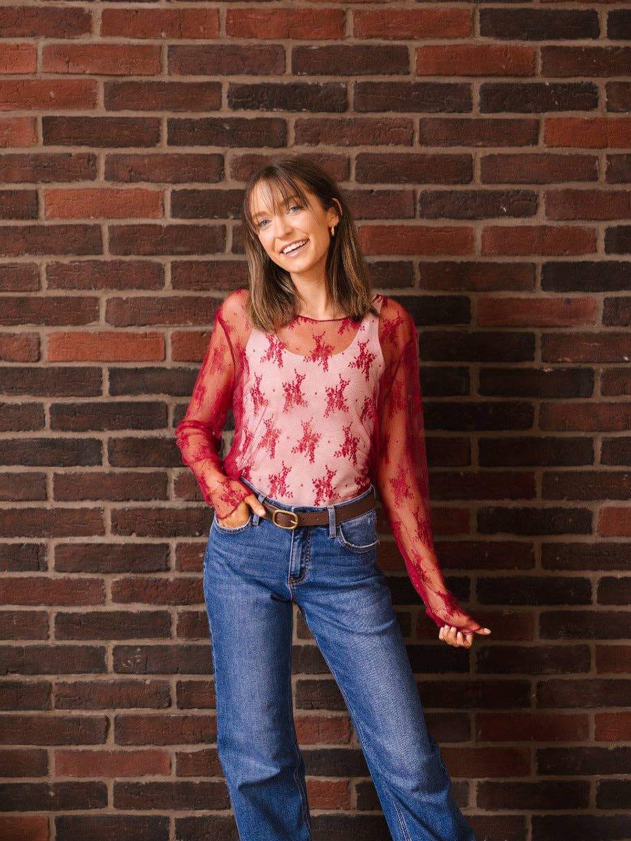 Red Mesh Top