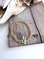 Cactus Stone Charm Chain Bracelet